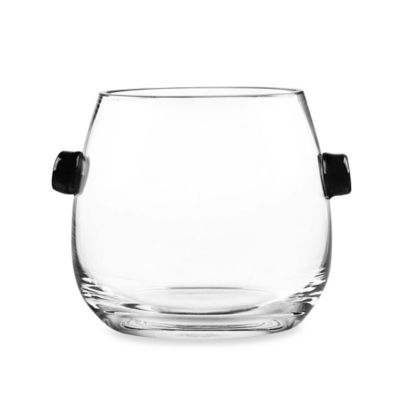 glass ice bucket with tongs