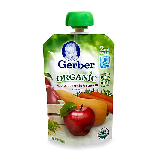 Alternate image 1 for Gerber 2nd Foods 3.5 oz. Organic Purees Apple Carrot Squash