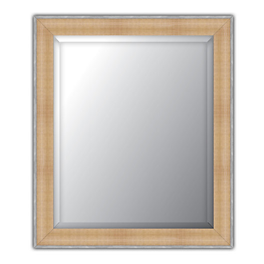 Alternate image 1 for Elsa L Beveled Wall Mirror in Natural/Pewter