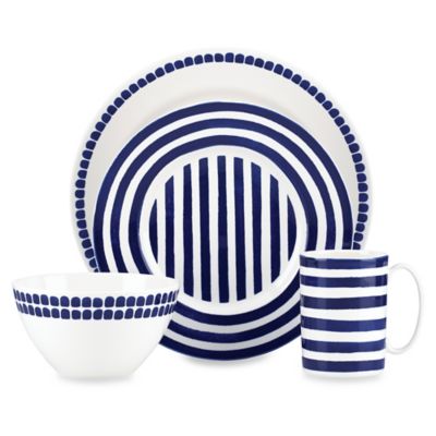 kate spade new york Charlotte Street™ North Dinnerware Collection in Indigo  | Bed Bath & Beyond