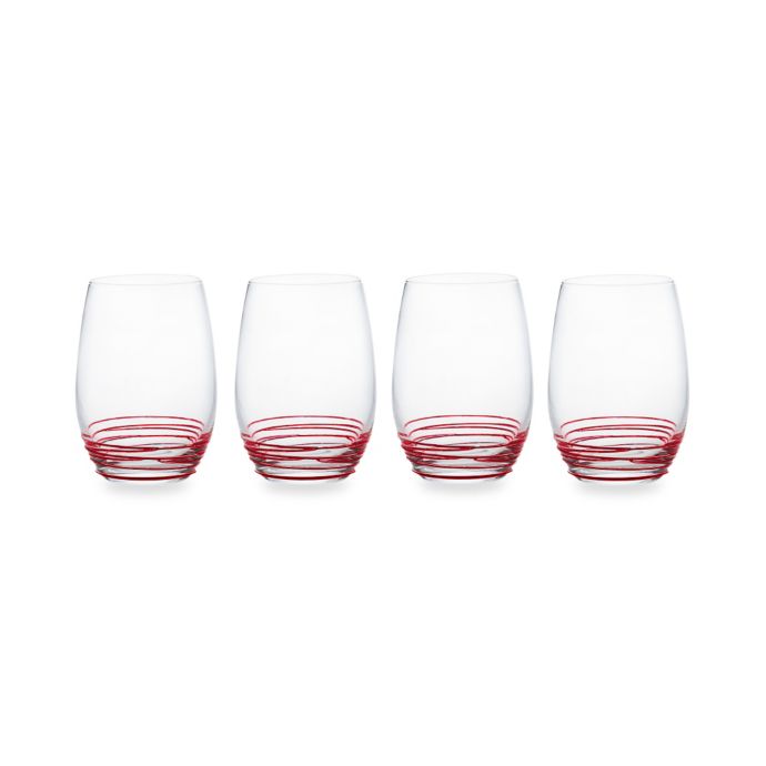 Mikasa® Swirl Stemless Wine Glasses in Red (Set of 4) Bed Bath & Beyond