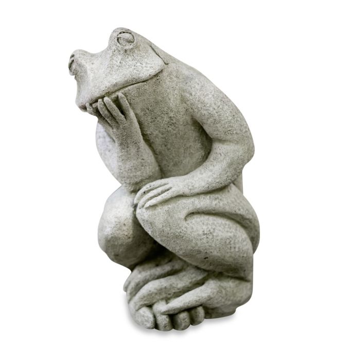 thinking frog statue