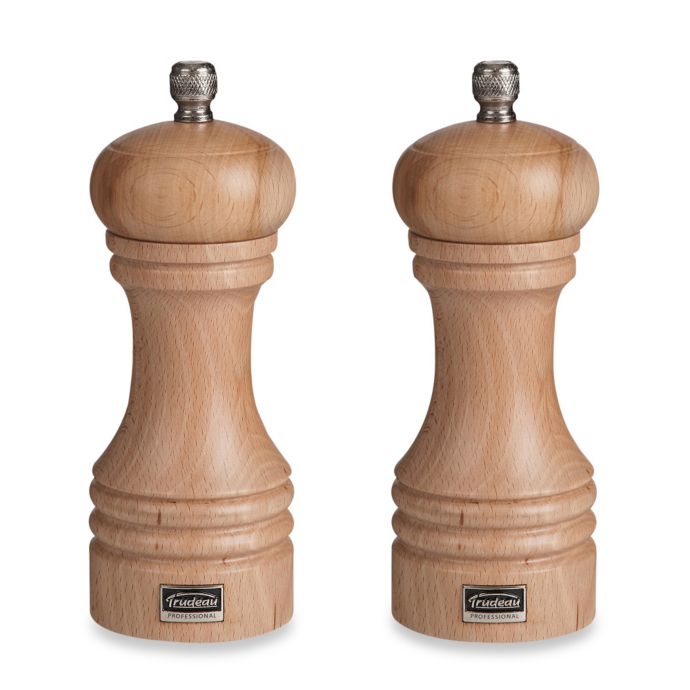 Trudeau 6Inch Professional Salt & Pepper Mill in Beechwood Bed Bath