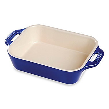 Staub 2.5-Quart Rectangular Baking Dish in Dark Blue. View a larger version of this product image.