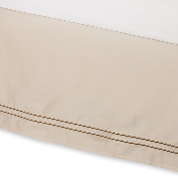 Wamsutta® Baratta Stitch Bed Skirt in Taupe | Bed Bath & Beyond