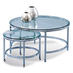 Bassett Mirror Company Patinoire Cocktail Table in Polished Chrome (Set of 2)