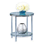 Bassett Mirror Company Patinoire Round End Table in Polished Chrome