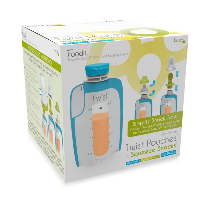 Kiinde™ Foodii 40Count 6 oz. Pureed Food Squeeze Pouches Bed Bath