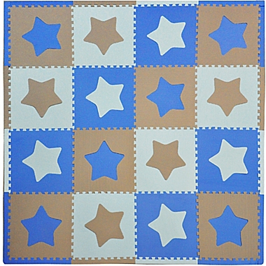 Tadpoles&trade; by Sleeping Partners Stars 16-Piece Playmat Set in Blue/Grey. View a larger version of this product image.