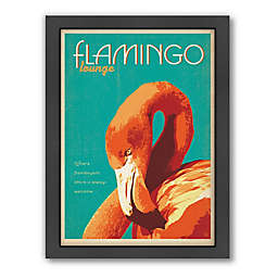 Americanflat Flamingo Lounge 26.5-Inch x 20.5-Inch Digital Print Wall Art