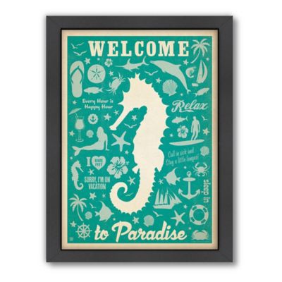 Americanflat Seahorse Collage 26.5-Inch x 20.5-Inch Digital Print Wall Art