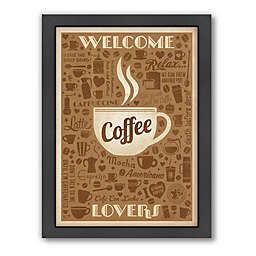 Americanflat "Welcome Coffee Lovers" 26.5-Inch x 20.5-Inch Digital Print Wall Art