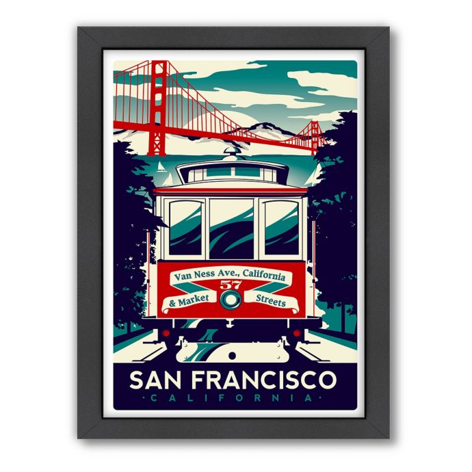 Americanflat San Francisco Trolley Car Digital Print Wall Art | Bed ...