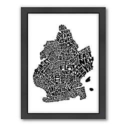 Americanflat 26.5-Inch x 20.5-Inch Brooklyn Typography Map Black and White