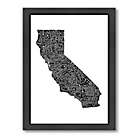 Alternate image 0 for Americanflat 26.5-Inch x 20.5-Inch California Typography Map in Black and White