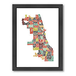 Americanflat 26.5-Inch x 20.5-Inch Chicago Typography Map in Color