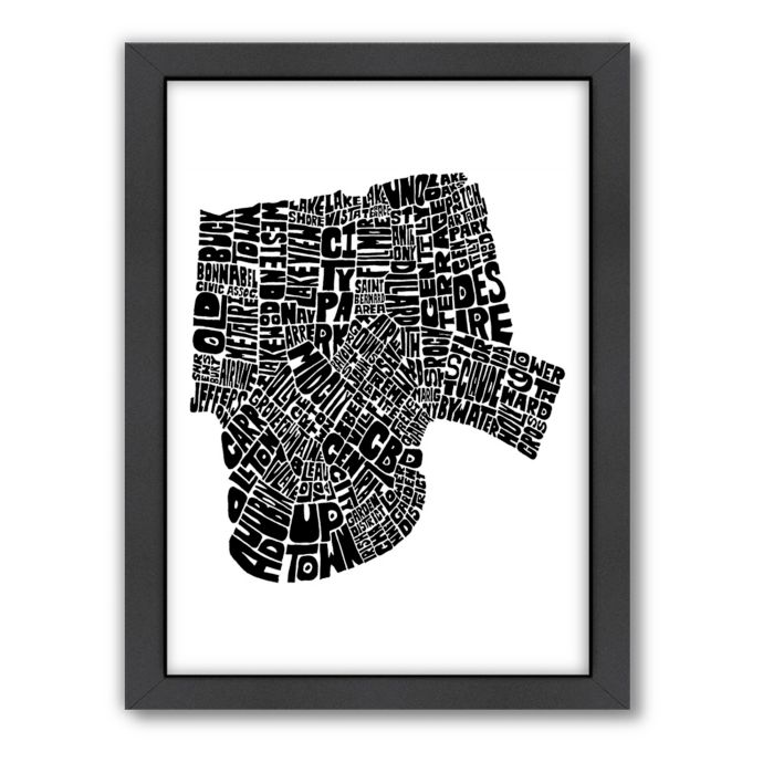 Americanflat New Orleans Typography Map Digital Print Wall Art In