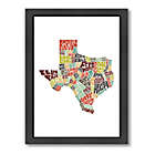 Alternate image 0 for Americanflat 26.5-Inch x 20.5-Inch Texas Typography Map in Color