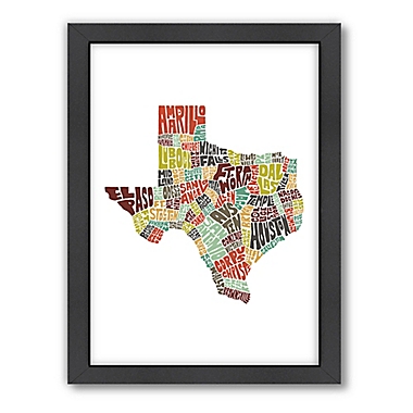 Americanflat 26.5-Inch x 20.5-Inch Texas Typography Map in Color. View a larger version of this product image.