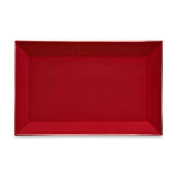 Real Simple® Rectangular Rim Serving Platter in Red Bed Bath and