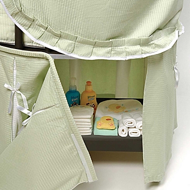 Badger Basket Elegance Round Bassinet with Canopy in White/Pink. View a larger version of this product image.