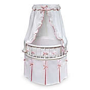 Badger Basket Elegance Round Bassinet with Canopy in White/Pink