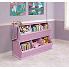 Alternate image 3 for Badger Basket Three Bin Stackable Storage Cubby in Lilac