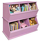 Alternate image 4 for Badger Basket Three Bin Stackable Storage Cubby in Lilac