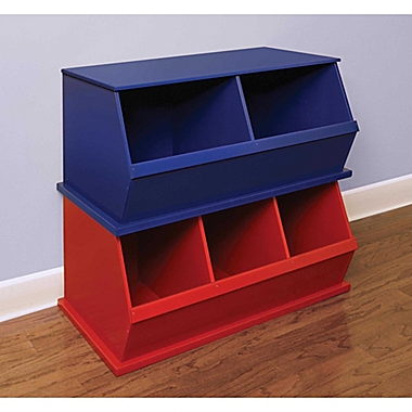 Badger Basket Three Bin Stackable Storage Cubby in Red. View a larger version of this product image.