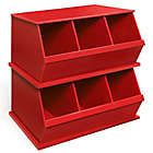 Alternate image 1 for Badger Basket Three Bin Stackable Storage Cubby in Red