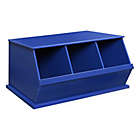 Alternate image 0 for Badger Basket Three Bin Stackable Storage Cubby in Blue