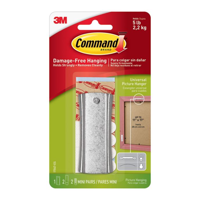 3M Command™ Universal Picture Hanger with Stabilizer Strips White Bed