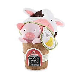 Baby Aspen 3-Piece Farmhouse Friends Bathtime Bucket Gift Set
