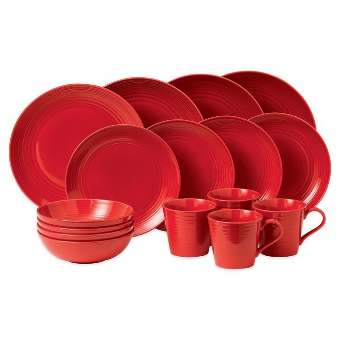 Gordon Ramsay by Royal Doulton® Maze 16Piece Dinnerware Set in Red