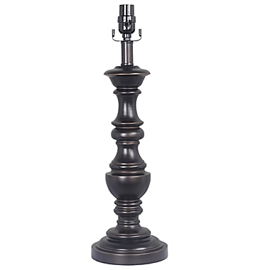Large Turned Table Lamp Base in Bronze with CFL Bulb. View a larger version of this product image.