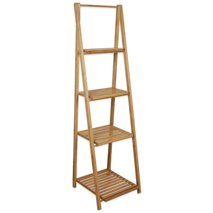 Foldable Bamboo Ladder Shelf Bookcase Bed Bath And Beyond Canada