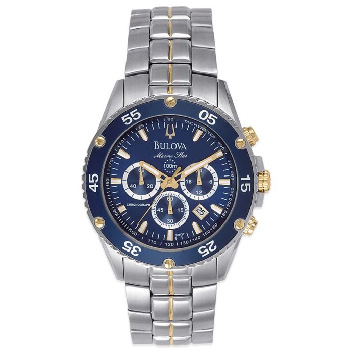 Bulova Marine Star Collection Men's 42mm Chronograph Watch in Two-Tone ...