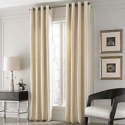 Valeron Lustre Solid 84-Inch Window Curtain Panel in Sand (Single)