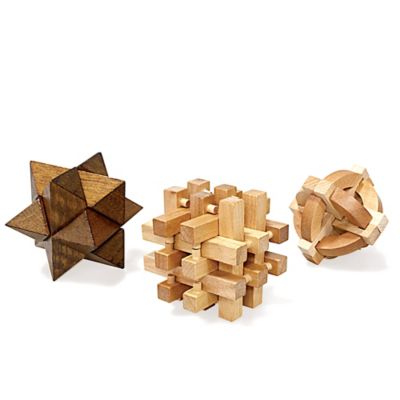 set of 3 wooden puzzles