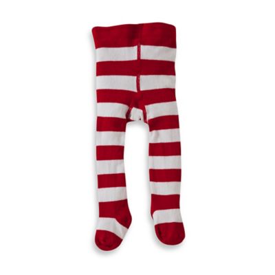 red and white striped baby socks