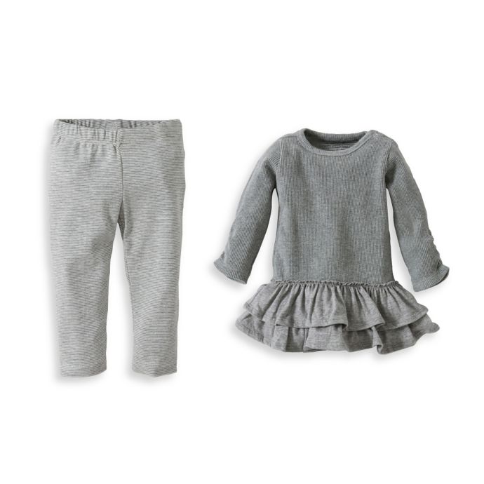 Burt's Bee's Baby™ Thermal Dress and MiniStripe Legging Set buybuy BABY
