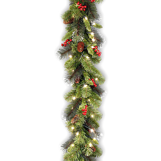 Alternate image 1 for National Tree Company Crestwood Spruce 9-Foot Pre-Lit Garland with Clear Lights