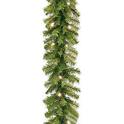 National Tree Company 9-Foot 10-Inch Norwich Fir Garland with 50 Warm White Lights
