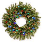 Alternate image 0 for National Tree Company 24-Inch Pre-Lit Norwood Fir Wreath with Battery Operated Multicolor LED Lights