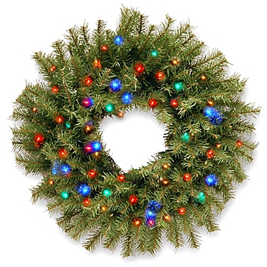 National Tree Company Norwich Fir Wreath with Multi-Colored Lights. View a larger version of this product image.