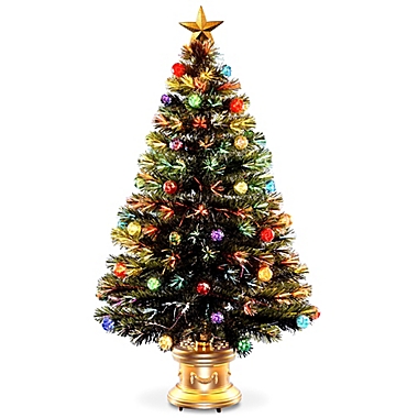 National Tree Fiber Optic Fireworks Ornamental Tree with Gold Base. View a larger version of this product image.