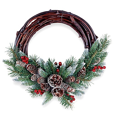 National Tree 16-Inch Frosted Berry Grapevine Wreath. View a larger version of this product image.