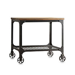 iNSPIRE Q® Morgan Wood and Metal End Table with Fixed Wheels