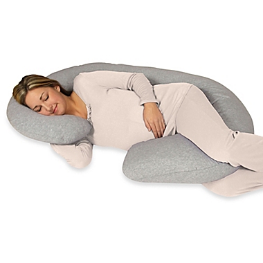 Leachco&reg; Snoogle&reg; Jersey Total Body Pillow in Heather Gray. View a larger version of this product image.