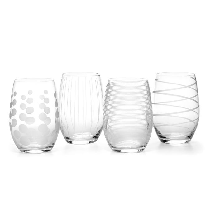 Mikasa® Cheers 17 oz. Stemless Wine Glasses (Set of 4) Bed Bath and